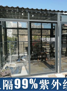 双向透明玻璃贴商铺岗亭超市防晒室内改色不反光专用太阳膜整卷