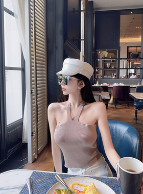 Eva君君酱名媛气质pu皮亮面平顶海军帽女显脸小英伦百搭画家帽子