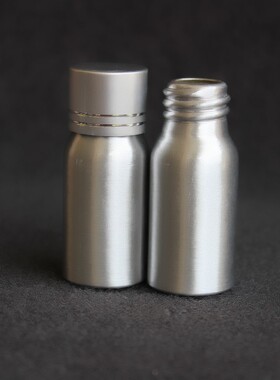 新品10ml螺口小铝瓶带盖分装精油液体螺纹圆形金属包装小样试用罐