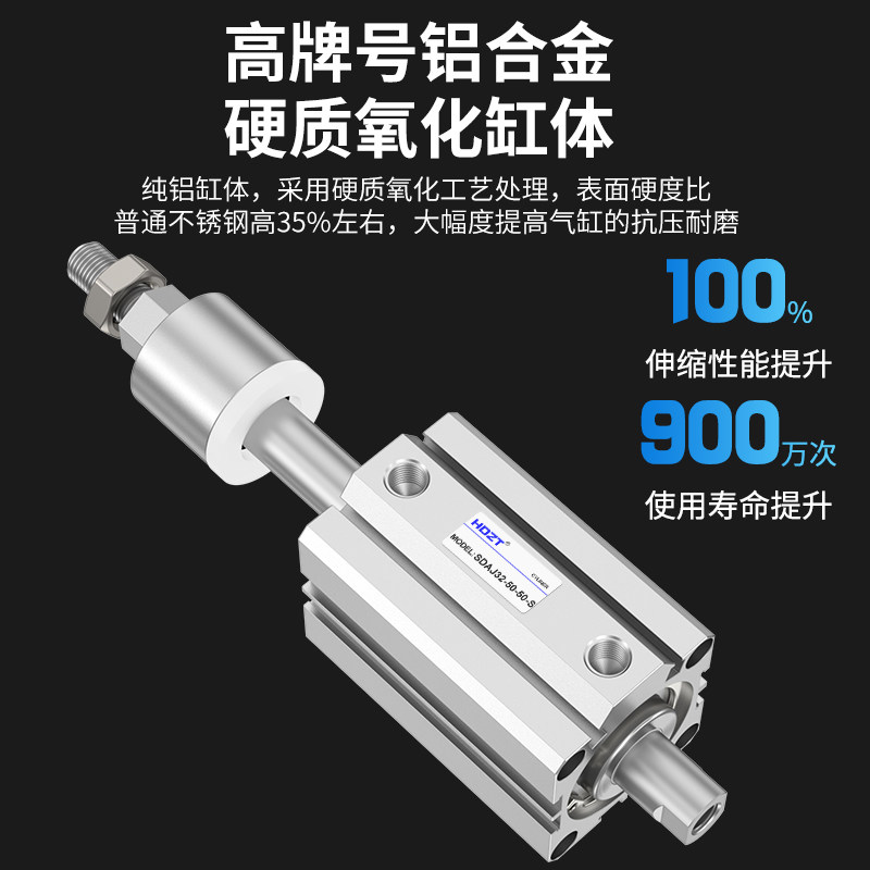 SDAJ薄型气缸小型气动薄型行程可调气缸16/20/25/32/40/6330/50,淘宝优惠券,粉丝福利购,淘宝优惠卷