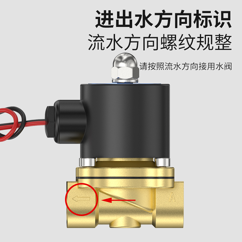 电磁水阀常闭2W不锈钢开关控制阀2分4分6分1寸2寸气阀24V开关阀 - 图2