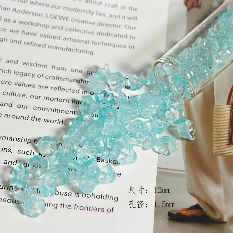 【铃兰】琉璃花朵风铃散珠花蕊手工diy制作手链铃铛古风发簪材料,淘宝优惠券,粉丝福利购,淘宝优惠卷