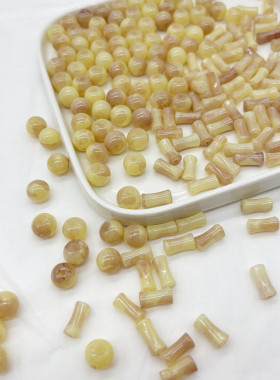 10mm奶油琉璃珠散珠diy材料配件