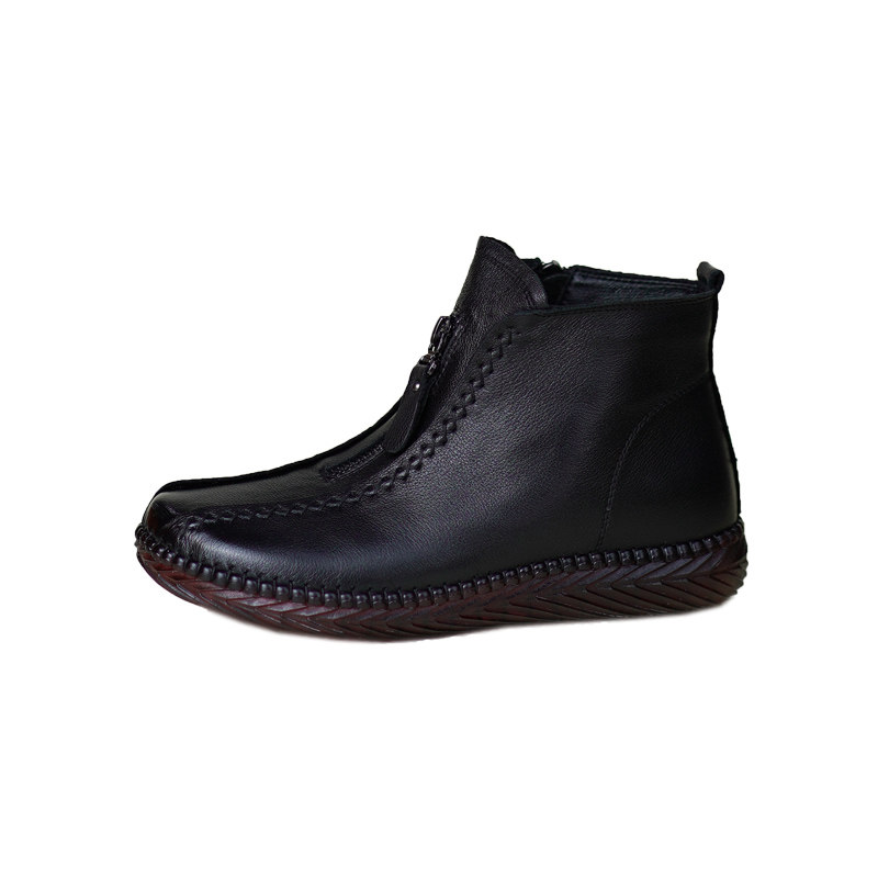 真皮短靴女纯牛皮软底软面复古民族风纯手工牛筋平底妈妈鞋时装靴,淘宝优惠券,粉丝福利购,淘宝优惠卷