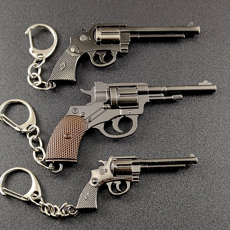 绝地求生钥匙扣R1895左轮手枪模型钥匙扣绝地求生吃鸡金属枪模和平精英武器挂件