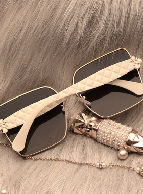 尼龙偏光大方框白色四叶草开车用