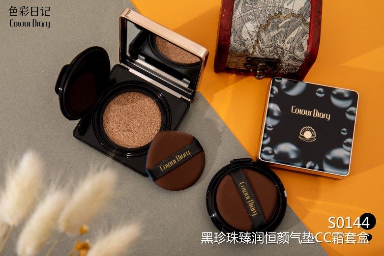 色彩日记小方盒黑珍珠臻润恒颜气垫cc霜遮瑕保湿防水持久不脱妆女,淘宝优惠券,粉丝福利购,淘宝优惠卷