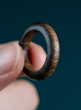天然老料文莱沉香戒指指环
