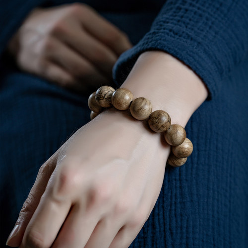 孤品天然文莱沉香手串九分沉水老料保真文玩木质佛珠男士款手链16 - 图0