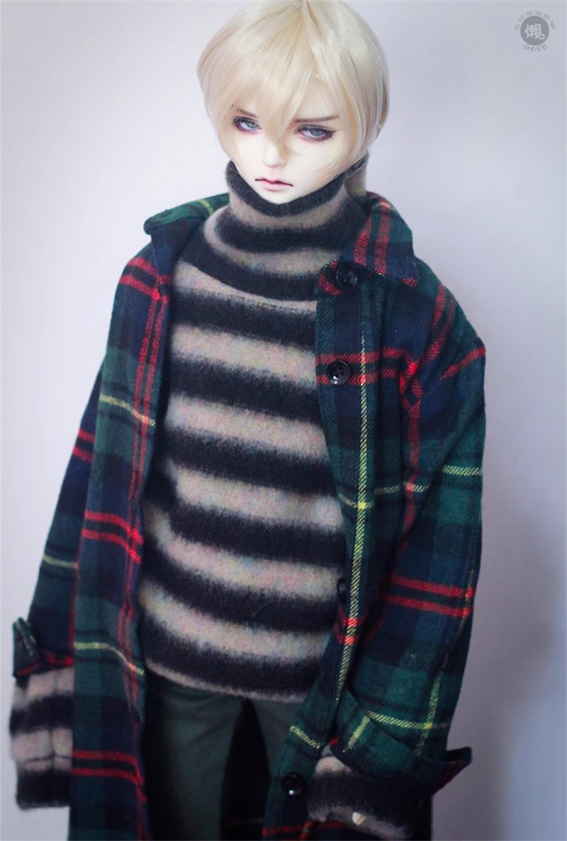 BJD娃衣SD人偶1/346分叔男女娃长袖日常百搭外套格子衬衣衬衫配件 - 图3
