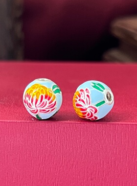 3D足银999石榴珐琅转运珠散珠