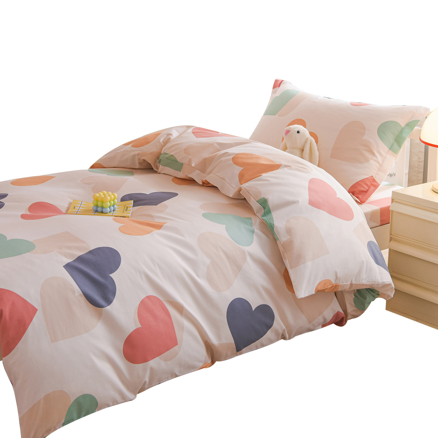 学生宿舍三件套0.9米床90x190床笠款纯棉100全棉单人床单被套订做,淘宝优惠券,粉丝福利购,淘宝优惠卷