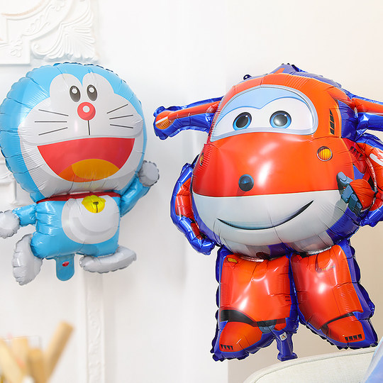 动漫卡通超级飞侠气球宝宝生日装饰场景布置艾莎超人铝膜儿童气球