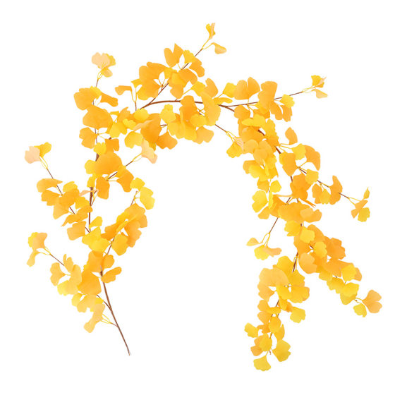Ginkgo leaf yellow twine water pipe plant fake leaves