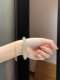 Genuine Xinjiang Hotan jade bracelet, natural jade bracelet, Qingshui material, round strip, green and white jade bracelet, gift for girlfriend and mother