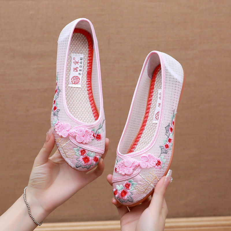 镂空网纱汉服鞋女新款老北京布鞋女透气软底古风绣花鞋网面妈妈鞋,淘宝优惠券,粉丝福利购,淘宝优惠卷