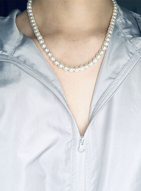 刘雨昕同款珍珠项链圈男女轻奢潮