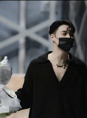 choker张艺兴珍珠街拍钛钢锁骨链