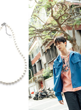 永远的第一名石知田同款珍珠项链2021新款日韩玻璃珠男女锁骨链圈