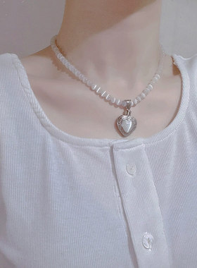 张艺兴同款猫眼石爱心项链高级感