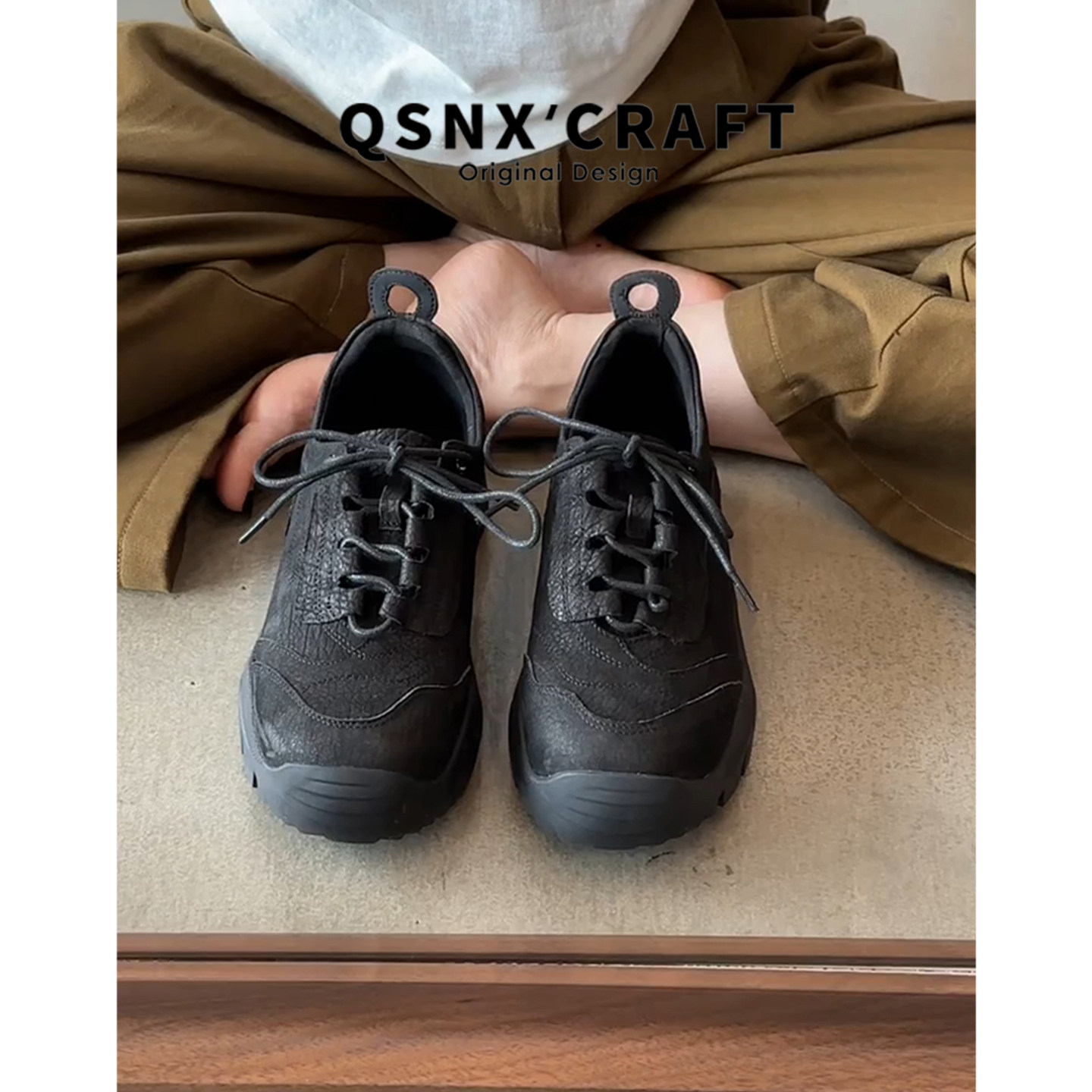 牛皮版~黑色阿甘鞋女2025新款厚底德训鞋小个子百搭休闲运动鞋子,淘宝优惠券,粉丝福利购,淘宝优惠卷