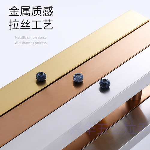 玻璃门拉手不锈钢大拉手方管黑色拉丝玫瑰金钛金双开门木门门把手 - 图2