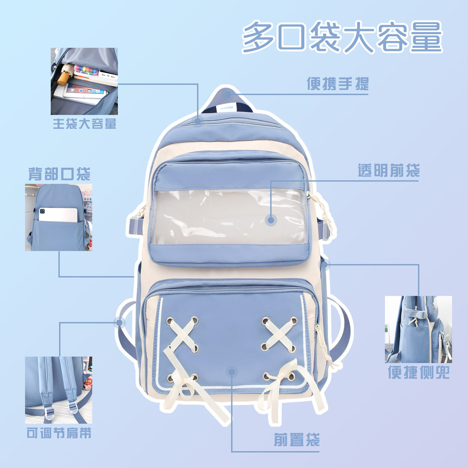 熊猫花花周边双肩包书包大容量果赖轻便背包休闲学生休闲格子,淘宝优惠券,粉丝福利购,淘宝优惠卷