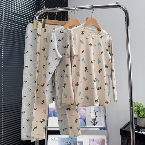 啦芙莱童装中大童内衣套装秋冬新款儿童保暖家居服男女童居家睡衣 - 图3