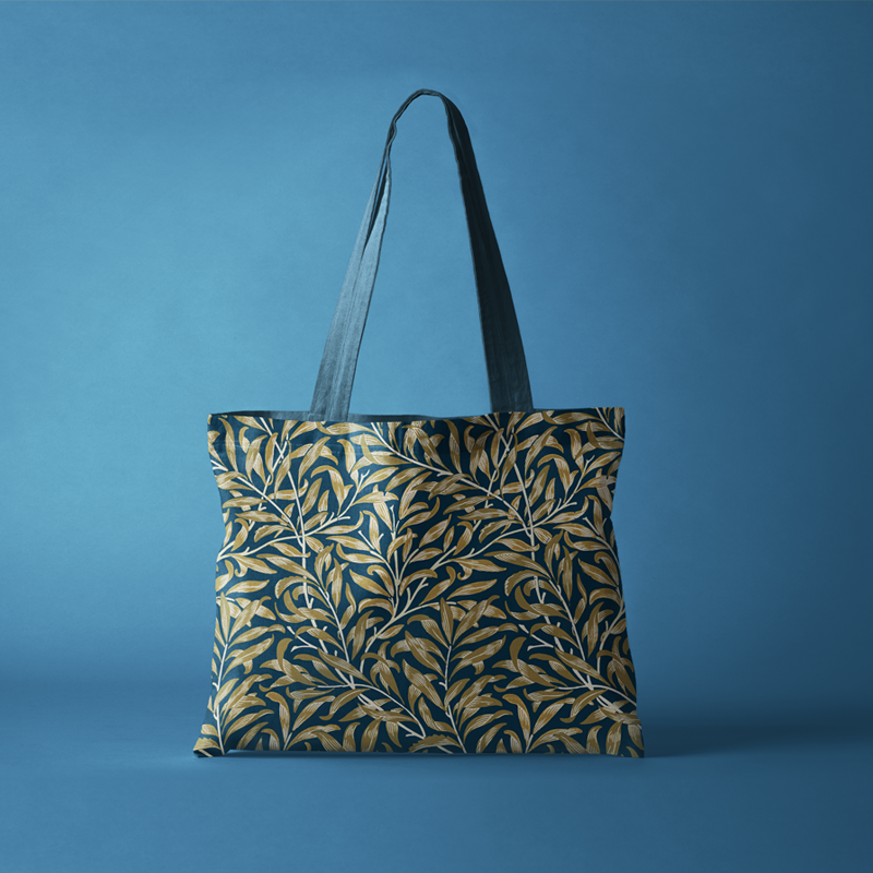 威廉叶纹经典时尚横版拉链布包定制布包手提袋单肩包书包托特包 - 图0