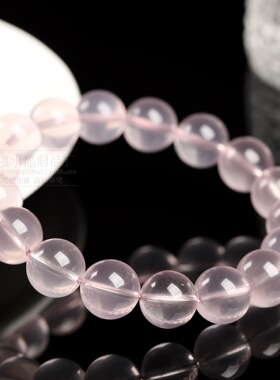 蓓蓓福水晶 天然星光粉晶手链 六芒星光莫桑粉水晶手串 水晶散珠