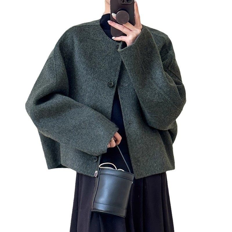 新款双面羊毛大衣短款小个子大袖子廓版加厚羊绒双面长毛保暖外套,淘宝优惠券,粉丝福利购,淘宝优惠卷