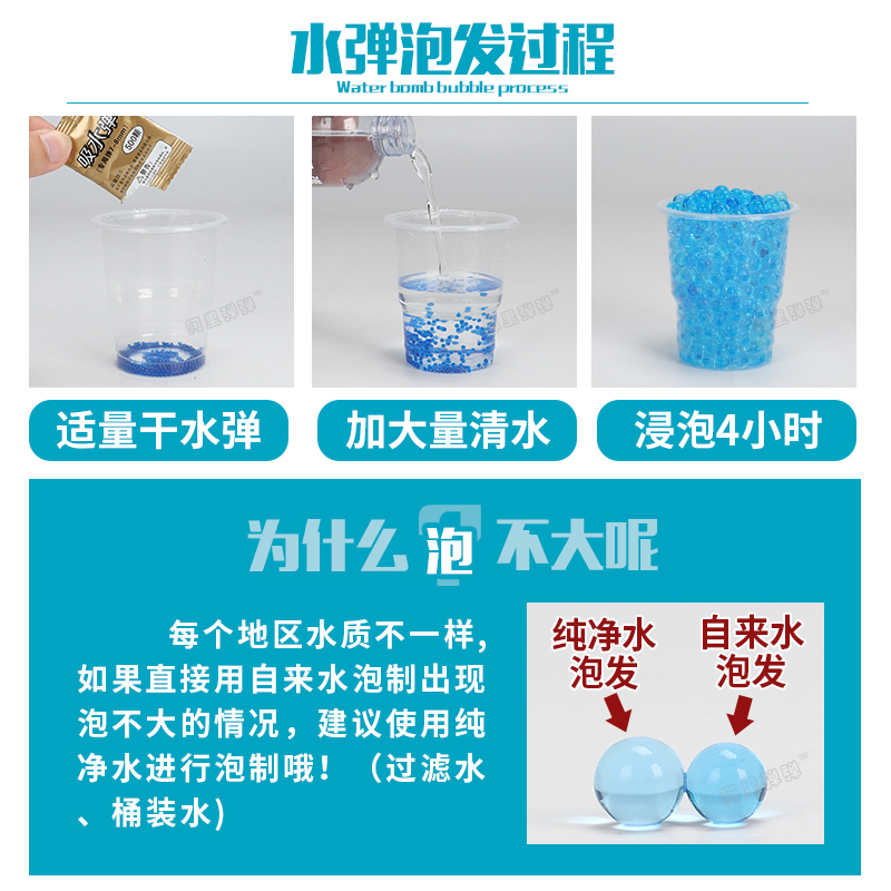 水弹7-8MM普硬乳白色吸水弹优质普硬水晶弹玩具发射器配件 - 图1