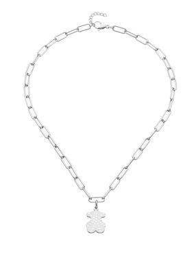 热款钛钢竹节链条手链项链简约女式麻点小熊项链