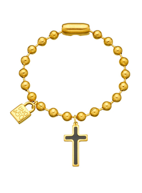 新品欧美小众圆珠链男女式锁头项链套装 十字架手链项链套装