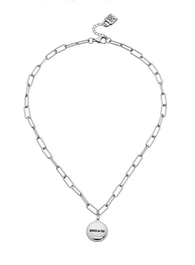 U50欧美简约圆牌刻字母男女项链女款小众设计感高级轻奢精致手饰