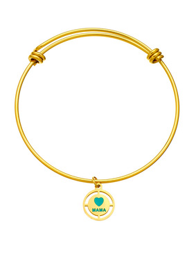 小熊家MAMA女生节日礼物不锈钢手镯女式热销桃心滴油弹力手镯