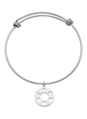 圆牌镂空小熊不锈钢手镯跨境热销手镯手镯简约个性潮UJ