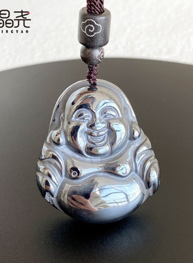 晶尧 太赫兹佛公雕刻吊坠太硅石弥勒佛锁骨挂件毛衣链快速融冰