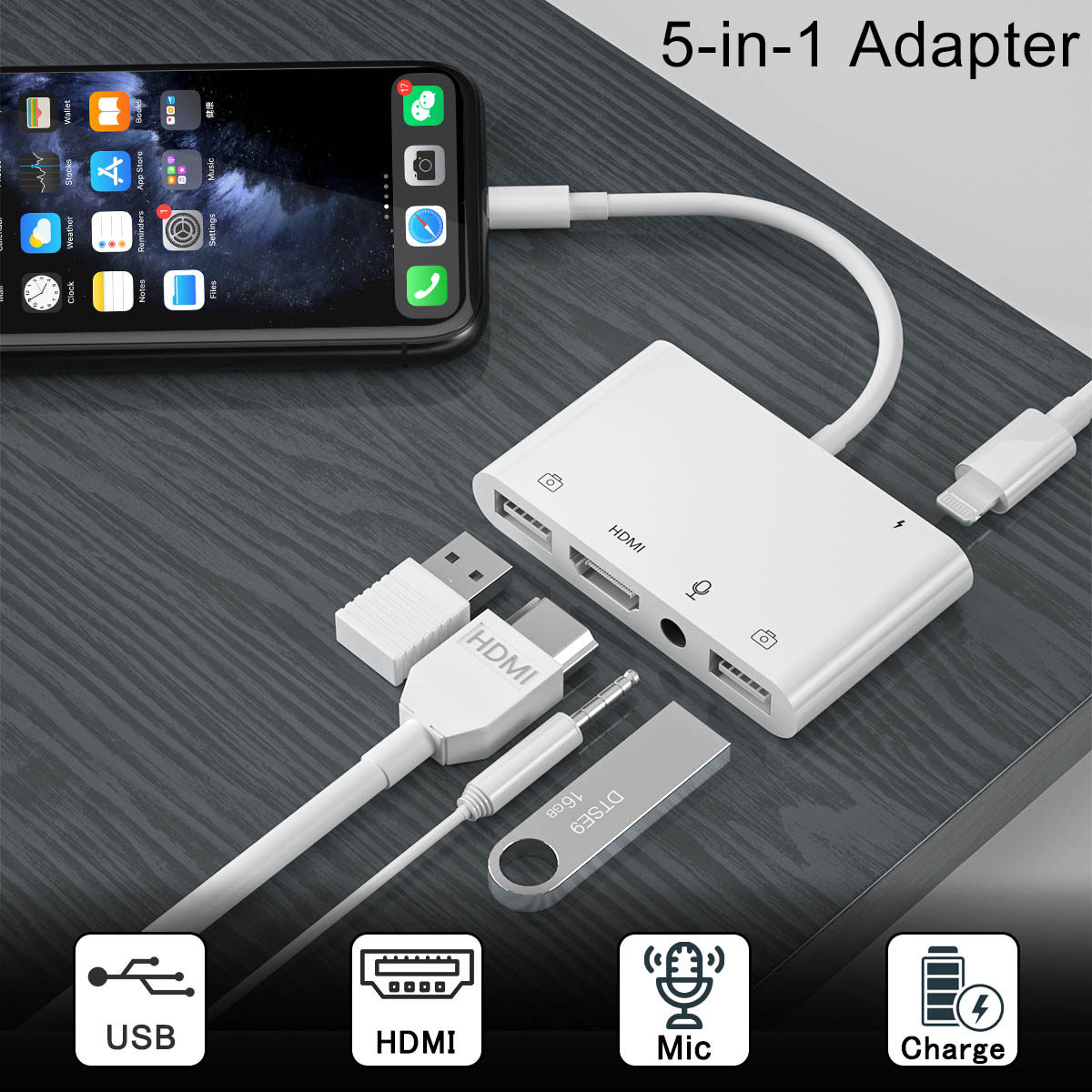 适用苹果iphone手机直播声卡耳机音频视频转网线转换器千兆麦克风