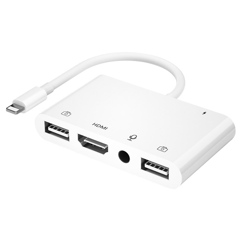 适用苹果iphone手机直播声卡耳机音频视频转网线转换器千兆麦克风