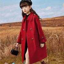 The girls fur coats thickened winter-style children and the great coat of the new ocean qi and the Korean version of the Korean version coat tide