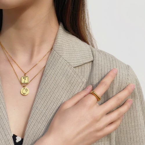 Короткая цепочка до ключиц, подвеска из нержавеющей стали, универсальное ожерелье для влюбленных, простой и элегантный дизайн, подарок на день рождения