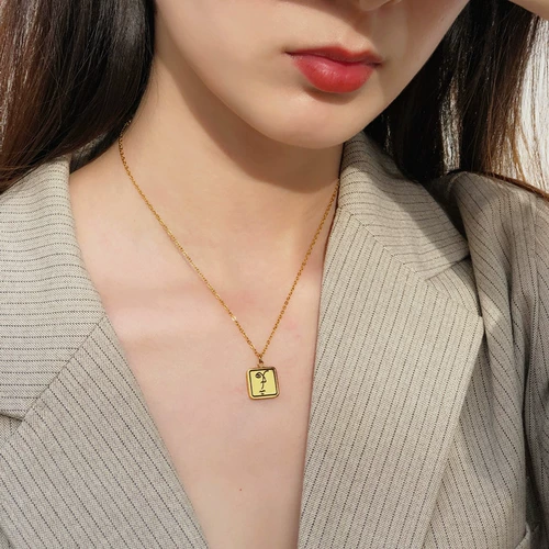 Короткая цепочка до ключиц, подвеска из нержавеющей стали, универсальное ожерелье для влюбленных, простой и элегантный дизайн, подарок на день рождения