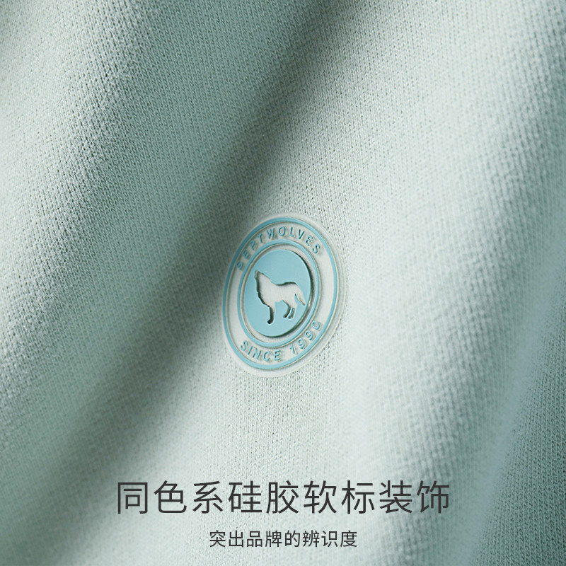 七匹狼白色男内搭打底衫长袖卫衣 七匹狼内衣睡衣上装