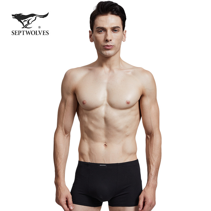 七匹狼男士全棉抗菌青年宽松平角裤 七匹狼内衣内裤