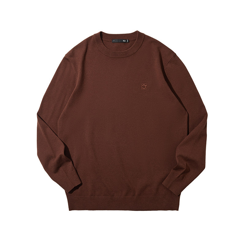 HLA/海澜之家含羊毛长袖针织衫秋季圆领可机洗套头衫黑色毛衣男士,淘宝优惠券,粉丝福利购,淘宝优惠卷