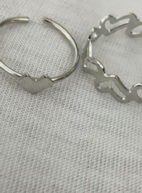 镂空爱心戒指女开口ins时尚
