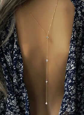 热销欧美风水滴潮女流苏后背链