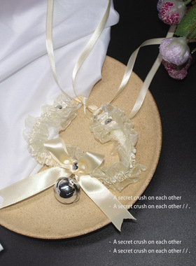 choker蕾丝小铃铛脖子女仆锁骨链