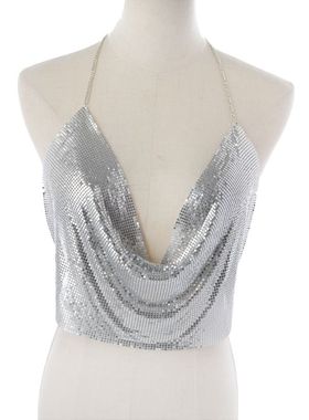 三角金属片链接挂脖身体装饰胸链